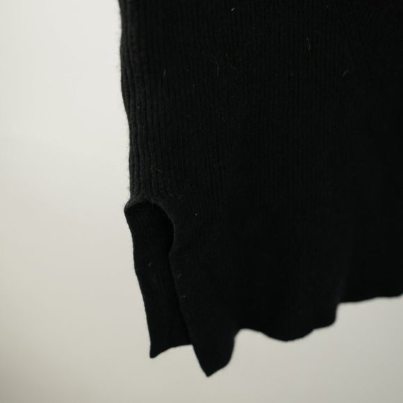Vince Black Mock Neck Dolman Short Sleeve Wool-Cashmere Blend Sweater - Picture 4 of 5